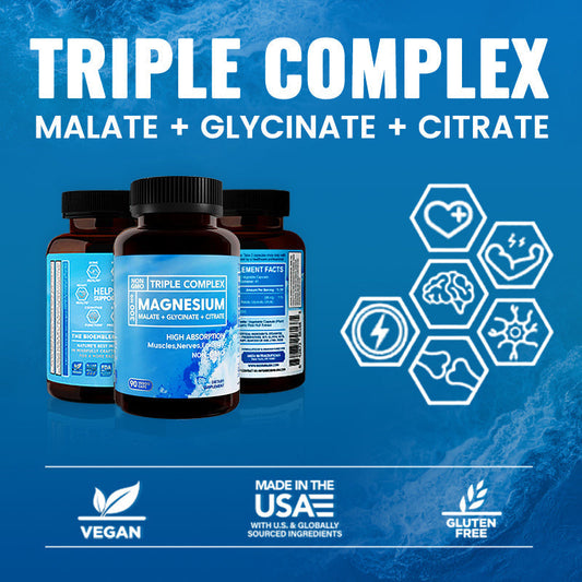 🔥 Hot TT Deal, Lowest Price Online, Limited-Time Discount ⏳ | Triple Magnesium Complex | 300mg Magnesium Glycinate, Malate, & Citrate for Muscles 💪, Nerves 🧠, & Energy ⚡